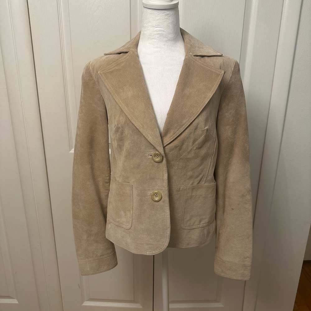 Beige Suede Blazer Size Medium